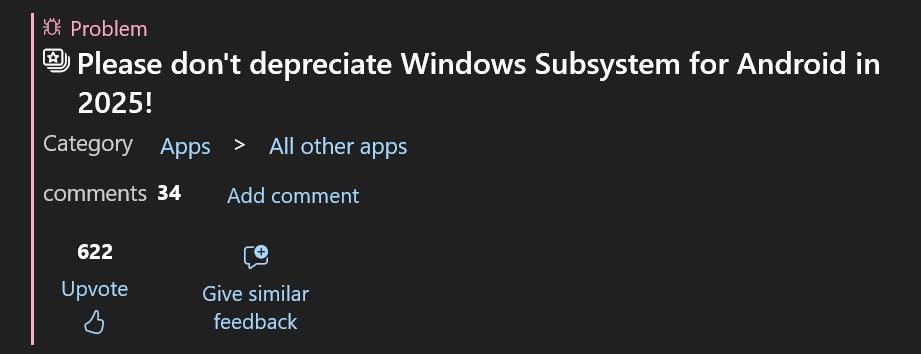 "不要在Windows 11中扼杀WSA"已成最热门反馈意见 但微软会听劝吗？